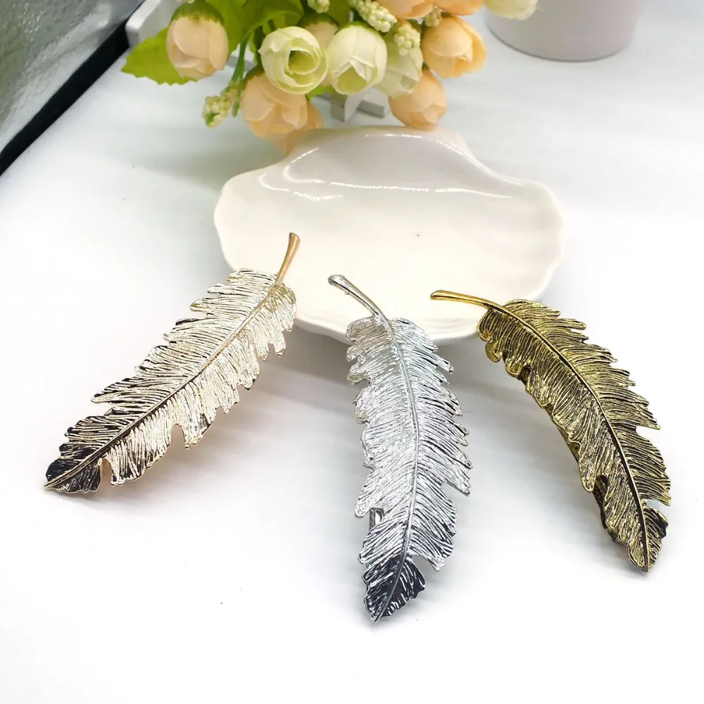 Женские шпильки для волос Zoeber модные с перьями ювелирные изделия листьями