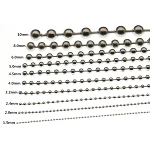 Цепочка Из Нержавеющей Стали с бусинами для самостоятельного изготовления аксессуаров Изготовление ювелирных ожерелий, 2, 1,5, 3, 4, 5, 6, 8, 10 мм