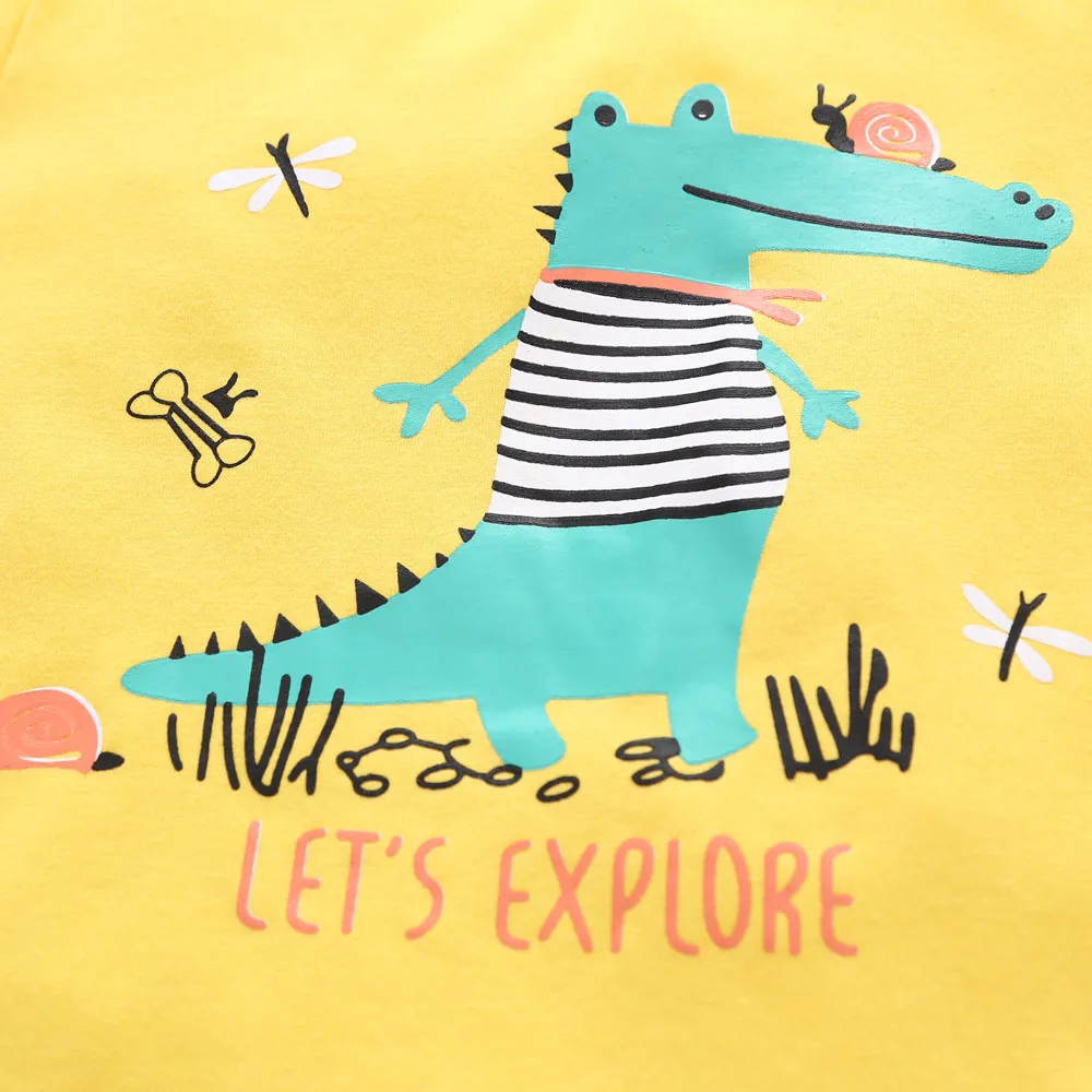Newborn Babysuit Kids Clothes Baby Boy Girl Dinosaur Print Tops+Pants 2-Piece Outfits Children's Clothing Set Vestiti Bambina | Детская