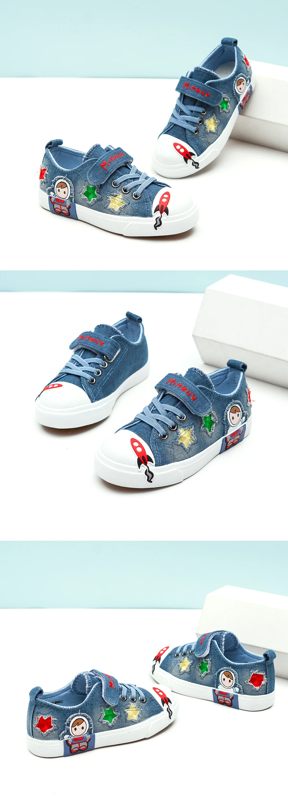 Отправить от России) Mmnun Новинка весны Обувь для мальчиков Обувь джинсовой ткани детская Спортивная обувь Обувь для мальчиков повседневные Обувь малыша Обувь для мальчиков Обувь Детская обувь