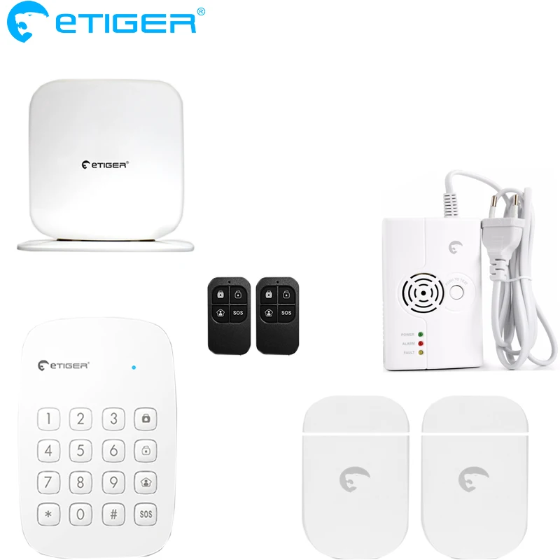Беспроводная домашняя охранная сигнализация eTIGER с Wi Fi GSM дистанционным