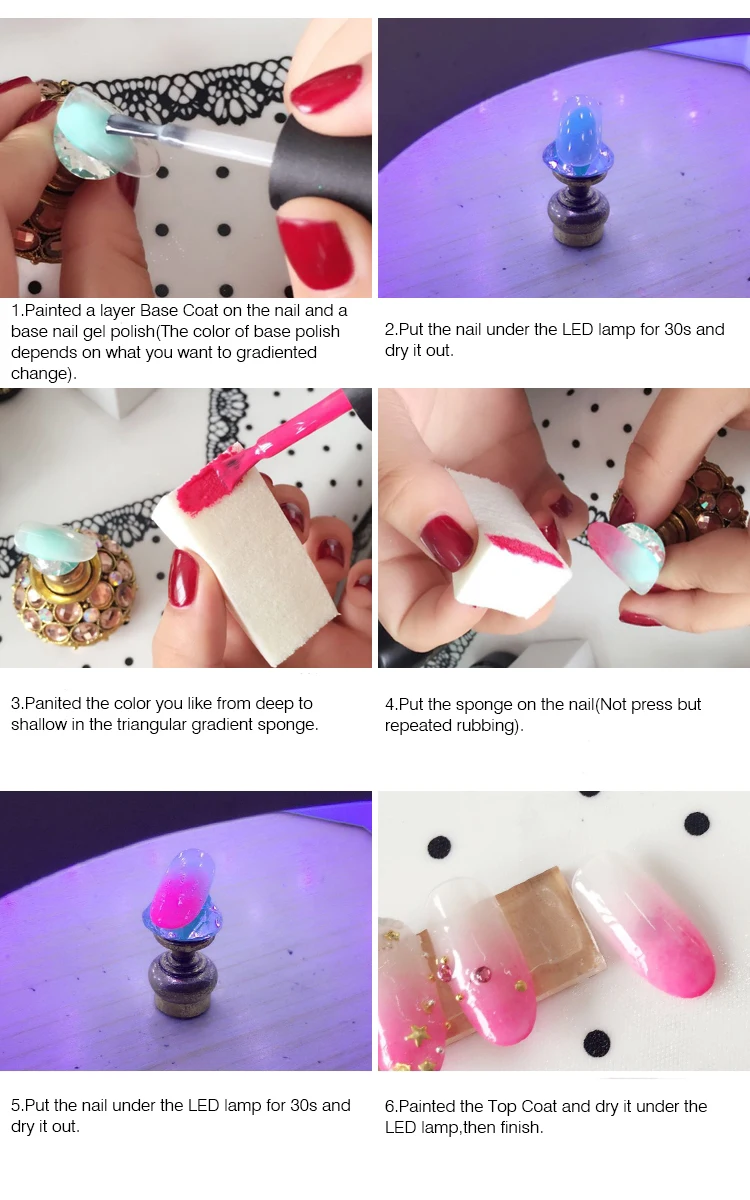 Набор бафов ROSALIND 8 шт./лот для ногтей акриловые губки маникюра и педикюра