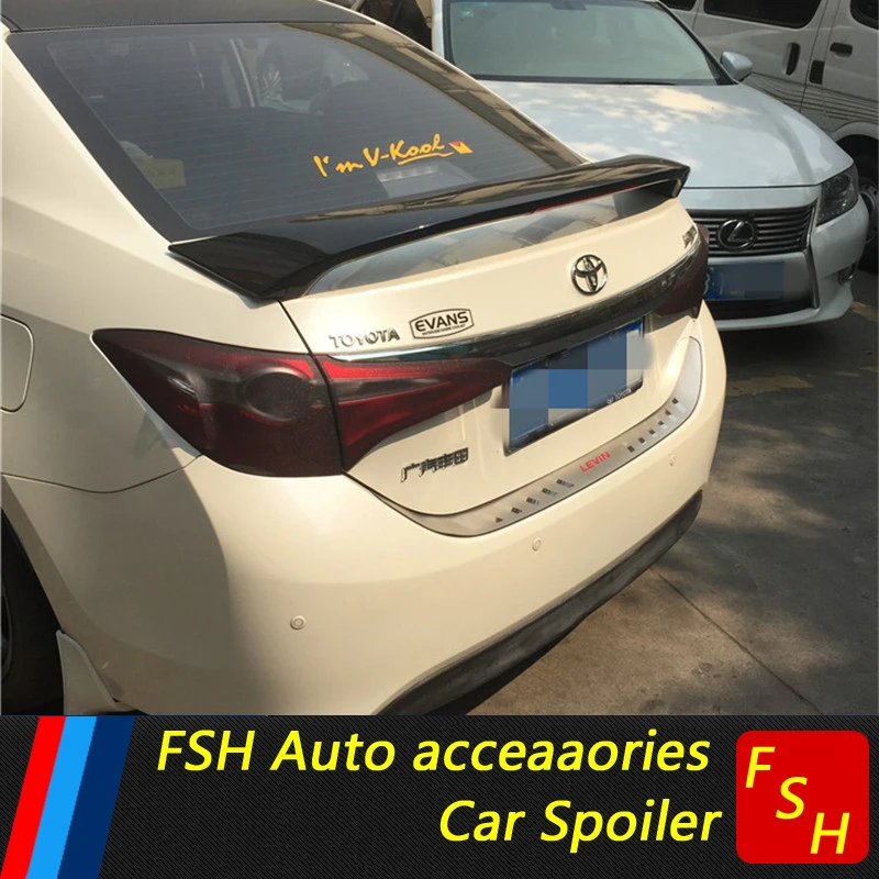 Спойлер для Toyota Corolla 2014 2017 corolla спойлер со светом высокого качества ABS Материал