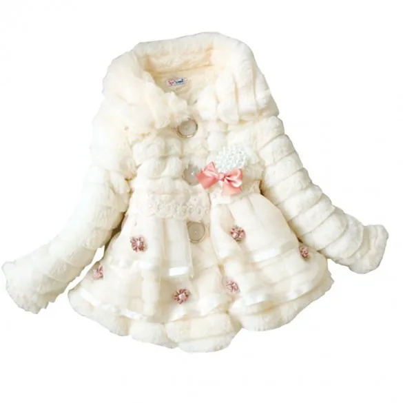 Новинка пальто на флисовой подкладке из искусственного меха для маленьких