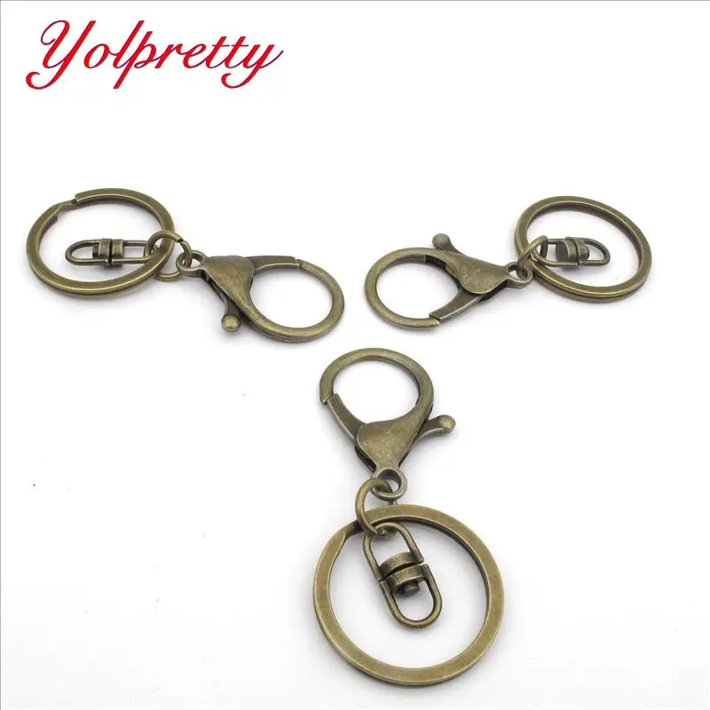 Yolprtty 3 шт./лот 30 мм длинное кольцо для ключей 70 популярная классическая бронзовая