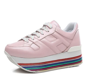 as show Брендовая обувь на танкетке; tenis feminino; обувь на платформе; роскошные дизайнерские женские кроссовки; г.; Женская Белая обувь инструкторов; Femme - Цвет: as show