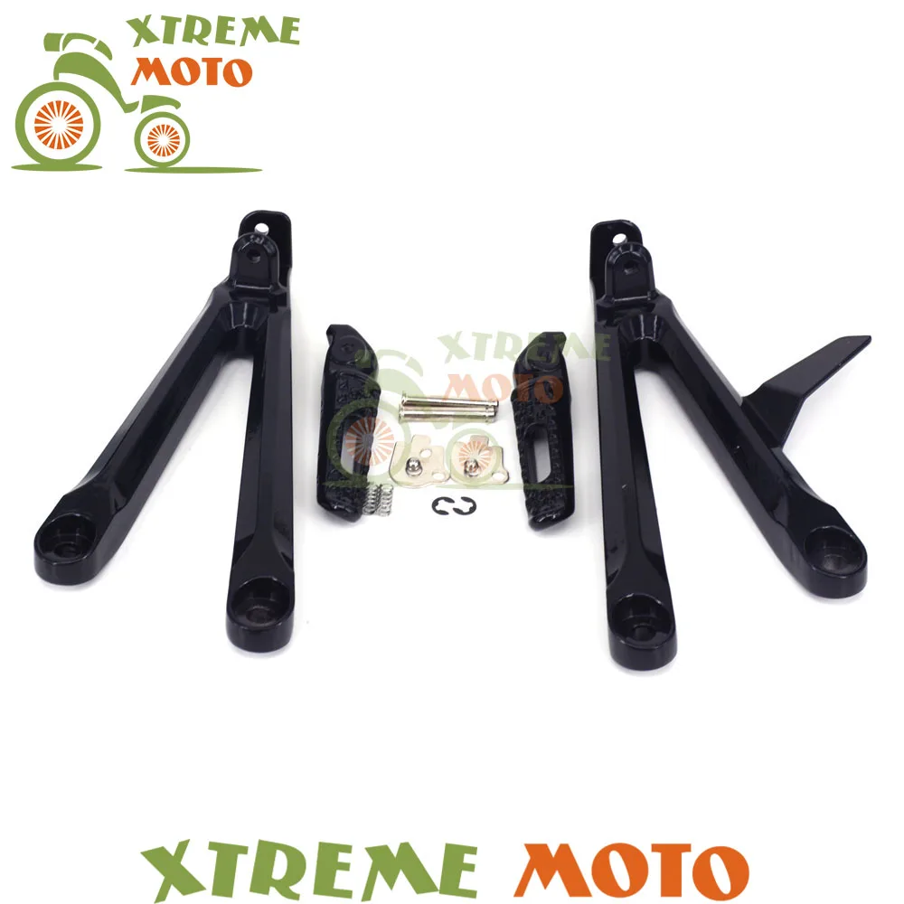 Черный мотоциклетный задний пассажирский подножка подножки педали и кронштейн