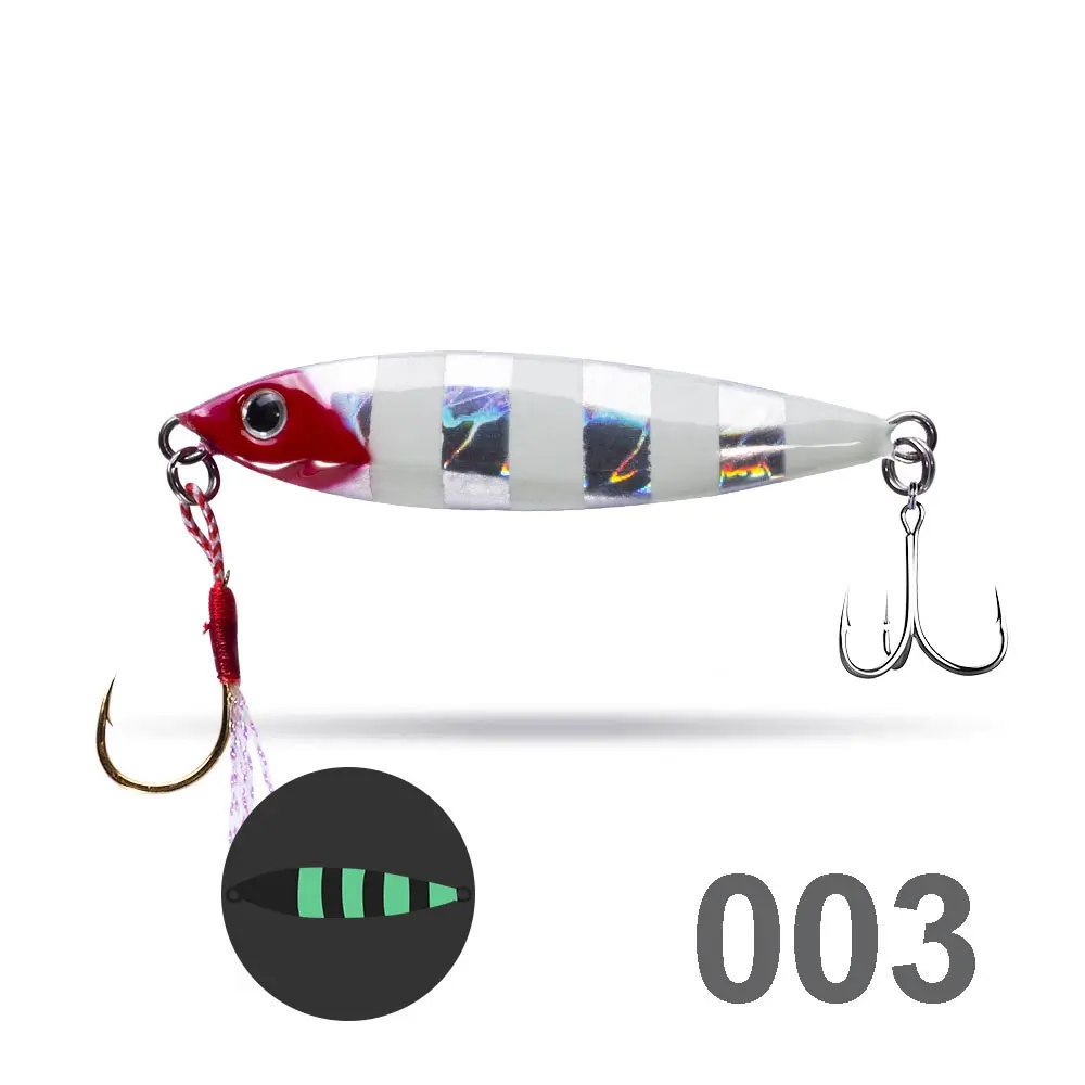 003 Hunthouse metal jig fishing lure slow jigging lead jig bait for trolling fishing 28g 63mm CAST SLIM with PE line hook - Цвет: 003