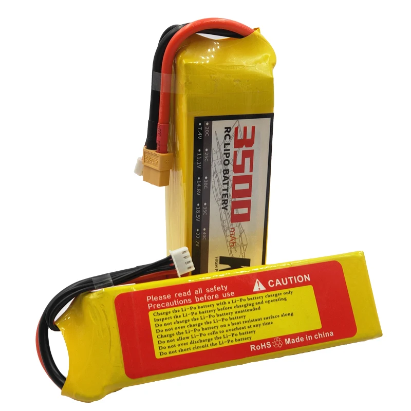 

14.8V High Capacity Rechargeable Lipo Battery 4S 3500mAh 14.8v 30C 40C MAX60 80C RC LiPo Battery For Remote Control Model XT60