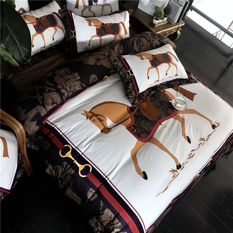 Роскошный набор постельного белья из 100% египетского хлопка с цифровой печатью