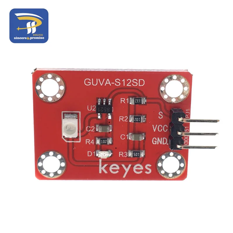 УФ-датчик GUVA-S12SD 3528 Солнечная интенсивность ультрафиолетового излучения модуль датчика для Arduino/raspberry pi