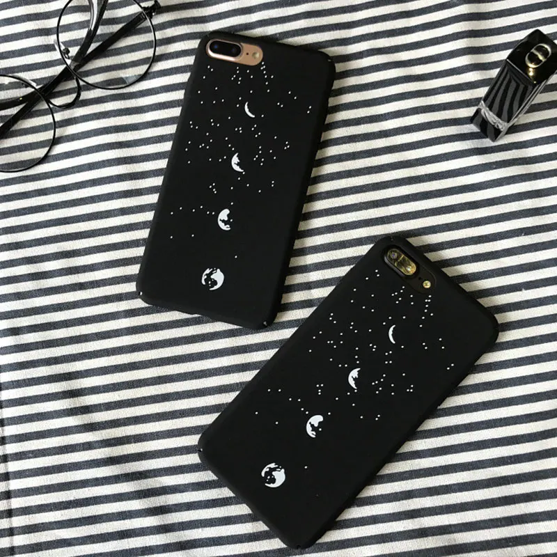 Case For iphone 6 6s 6plus Lunar eclipse Pattern Scrub Shell Man Girl Phone Cover 7 7plus Protective Hard Cases |