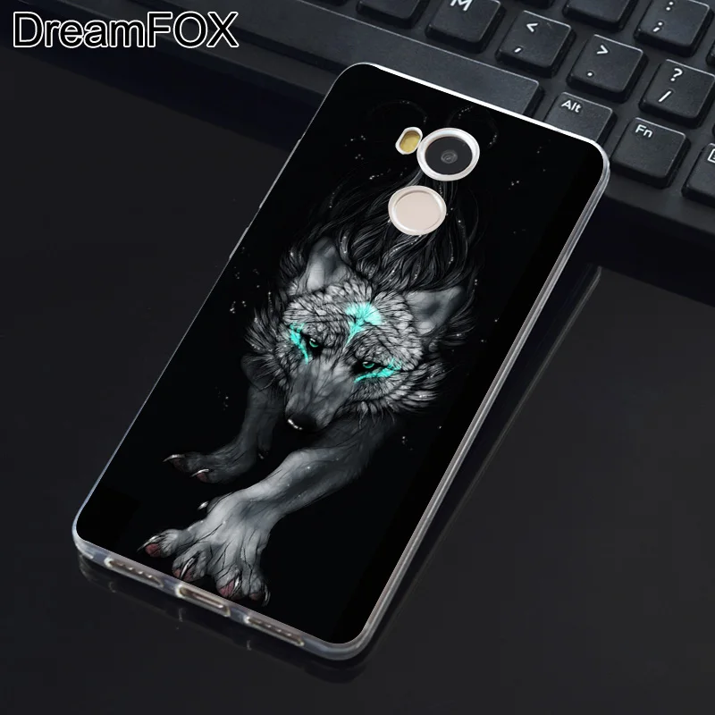 DREAMFOX M082 Мягкий силиконовый чехол из ТПУ с милыми животными волк для Xiaomi Redmi Note 3 4 4X5
