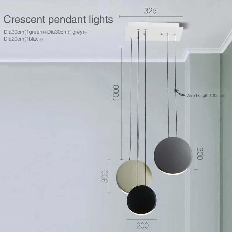 Скандинавский пост-современный минималистский гостиной столовой подвесной светильник бар творческая личность светильник в форме полумесяца подвесной светильник s - Цвет корпуса: 3 heads