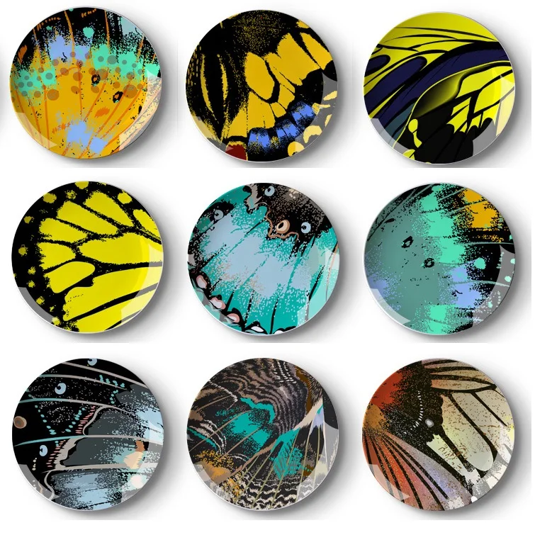 Modern Innovative Butterfly Theme Series Colorful Ceramic Decorative Plates for Wall Decoration | Дом и сад