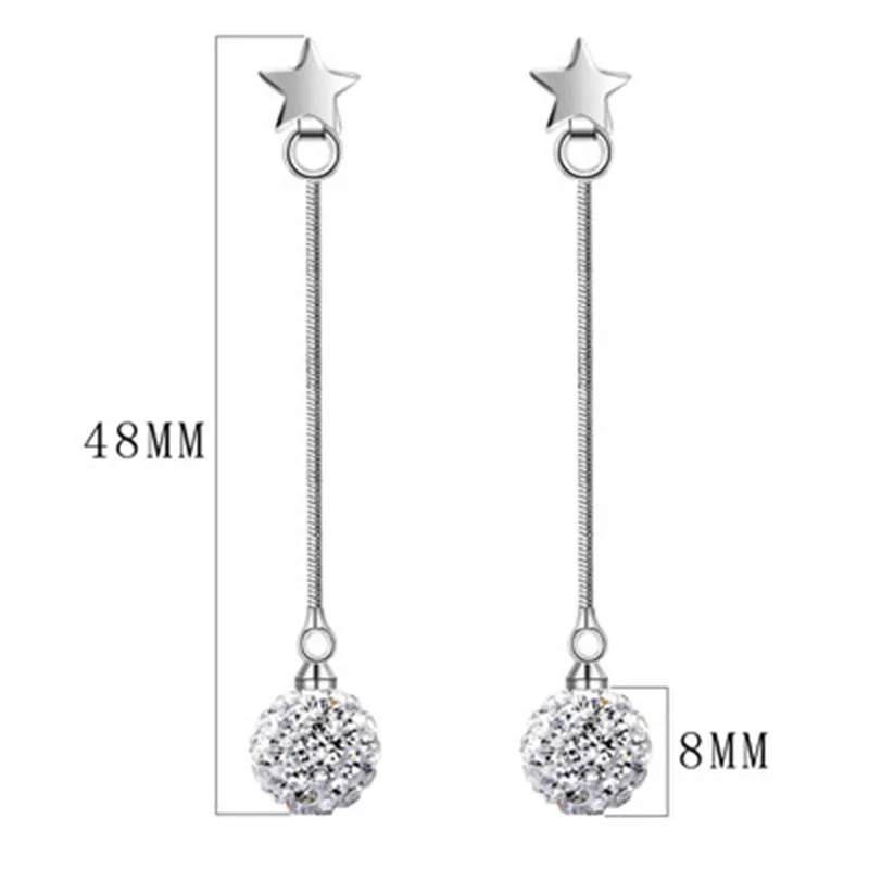 Нильсен пятиконечная звезда жемчужной сережкой Женский кисточки раздел круглый
