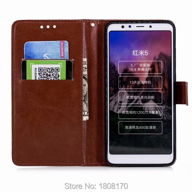 Кожаный чехол-кошелек C-ku Crazy Horse для Redmi 5 5A 4A 4X NOTE4 NOTE Xiaomi 5X 6X цветной Чехол-книжка с