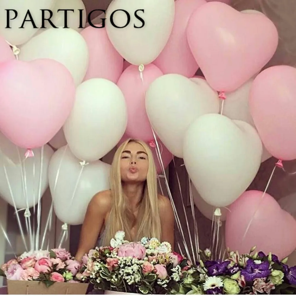 100 шт./лот 2 г латексные воздушные шары в форме сердца разноцветные горячие