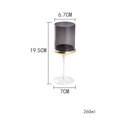 Smoke Gray 260ml Скандинавский бокал для вина, гальваническое покрытие, бессвинцовый хрустальный бокал, бокал для вина, бокал для шампанского, виски, бокал, бар, вечерние стаканы для напитков - Цвет: Smoke Gray 260ml