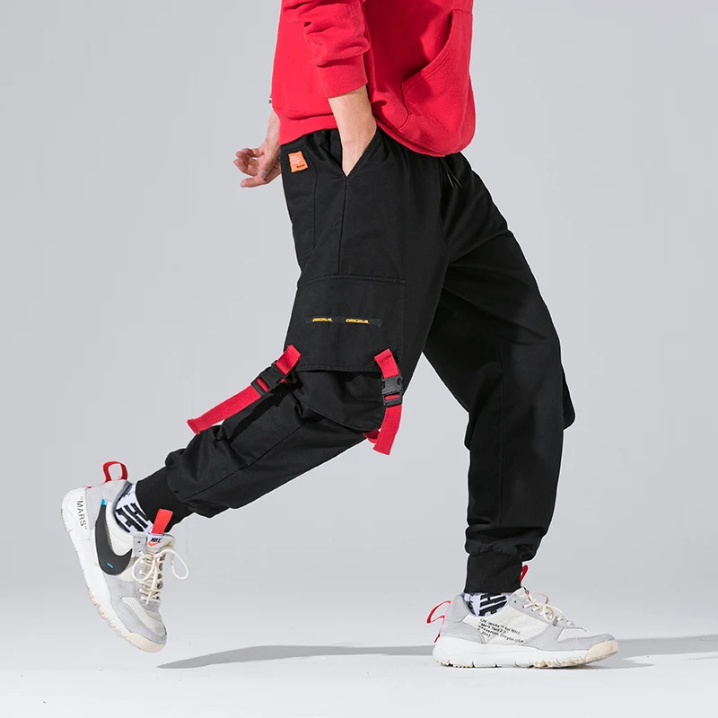 

2019 Summer Style Cotton Multi-Pockets Cargo Pants Men Hip Hop Streetwear Casual Elastic Trousers Camo Pantalon Homme ABZ366