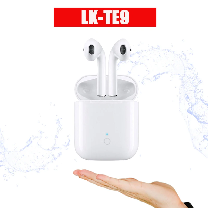 Новейшая Мини-LK-TE9 TWS Высококачественная гарнитура Bluetooth v5.0 Наушники новые беспроводные наушники 1:1 Поддержка беспроводной зарядки - Цвет: LKTE9
