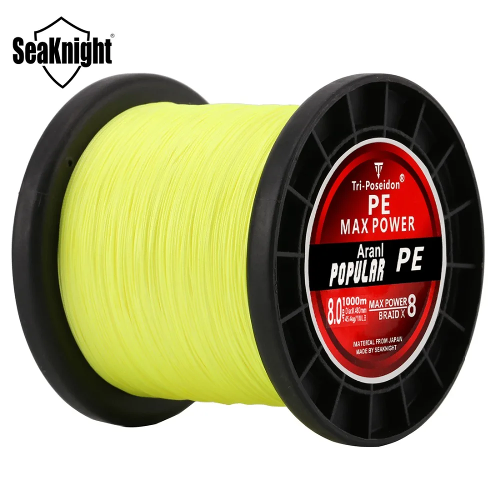 SeaKnight Tri Poseidon леска 1000 м 8 strands супер прочная плетеная рыболовная веревка 20 100LB