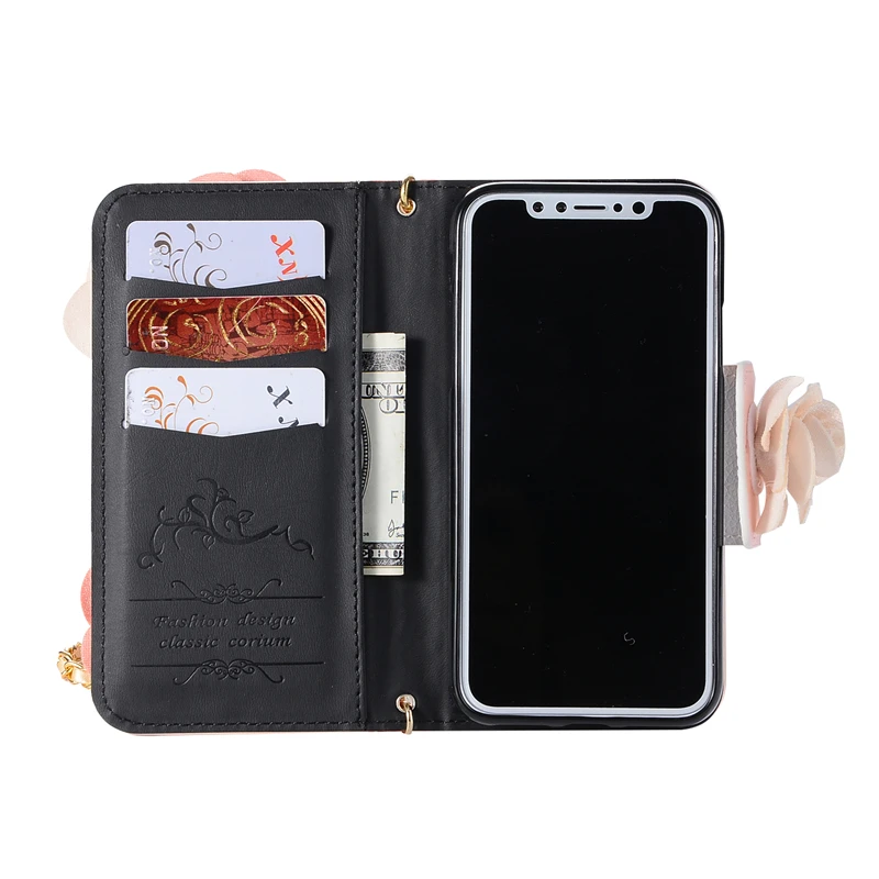 Кожаный чехол для iPhone 11 Pro Max X 10 6 6S 7 8 Plus кошелек с цепочкой XR XS телефона