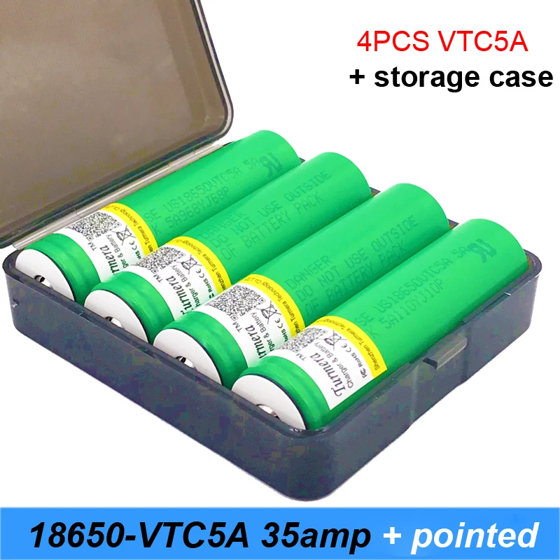 Turmera оригинальный 18650 vtc5a 35 ампер для электронной сигареты rx200 flshlight с заостренными