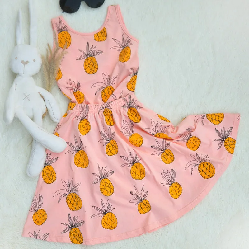 Новое Прибытие Мода Лето Девушки Одежда Наборы Симпатичные Ананас Шаблон Хлопка