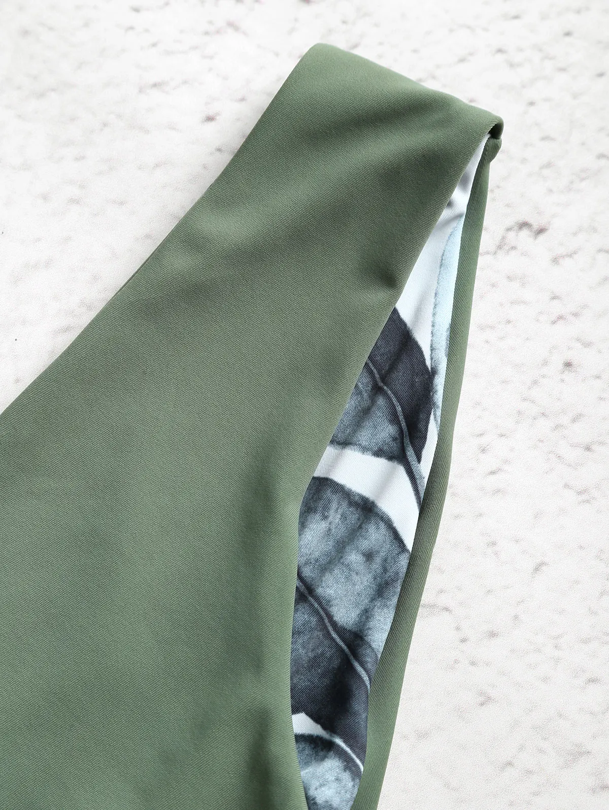 ZAFUL комплект бикини на одно плечо с принтом листьев, бикини, сексуальный купальный костюм с пуш-ап, купальник, пляжная одежда для женщин
