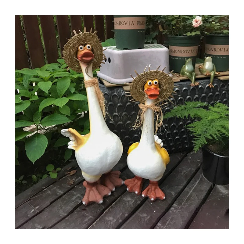 Садоводство моделирование животных украшения из смолы мультфильм утка двора