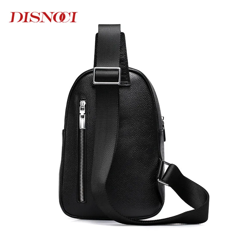 Мужская нагрудная сумка DISNOCI из натуральной кожи деловые повседневные Модные