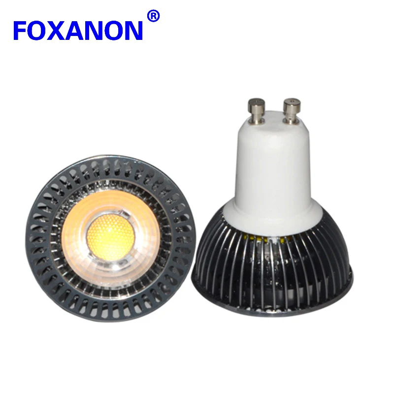 Foxanon бренд GU10 Светодиодный прожектор COB 85 265 в 220 В 110 алюминиевый корпус GU 10 5 Вт
