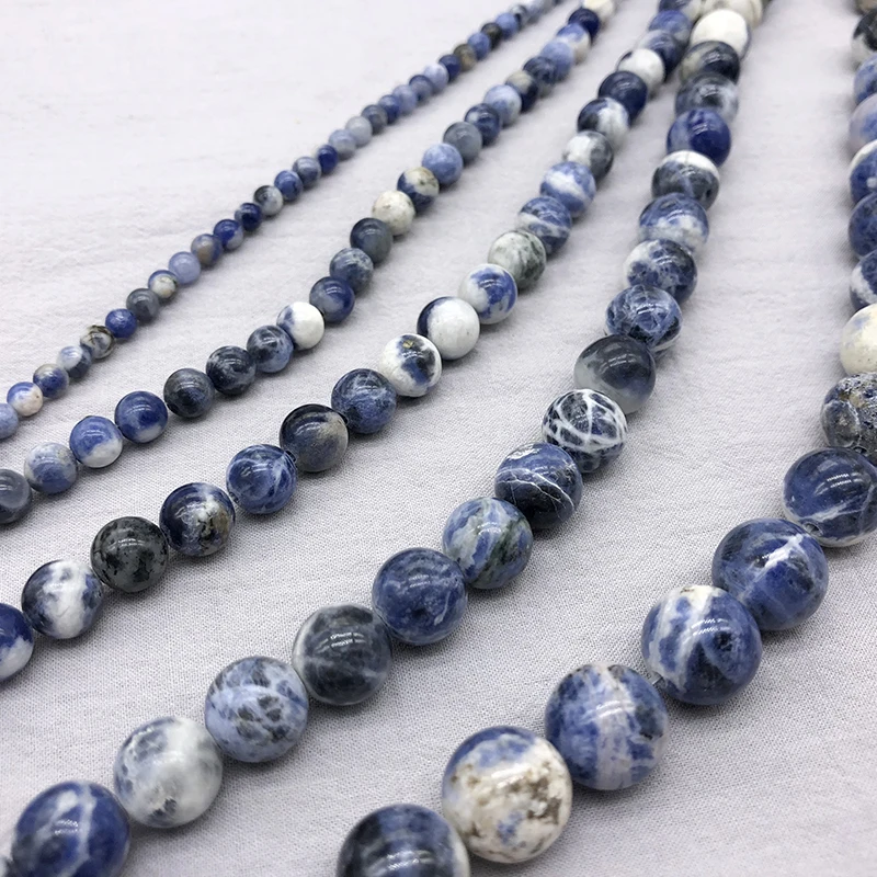 New Arrival Blue Sodalite Gem Beads 15&quot Strand 4 6 8 10 12mm Pick Size For Jewelry Making | Украшения и аксессуары