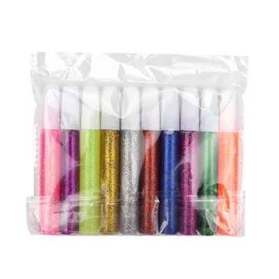 10 colors 10 цветов в наборе, золотой порошок, клей, сделай сам, блестящий клей, сделай сам, декоративная живопись, художественные наборы, цветной золотой порошок, блеск, раннее образование - Цвет: 10 colors