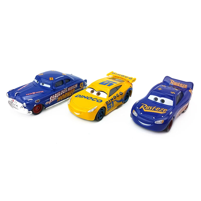Disney Pixar Cars Fabulous Mcqueen Hudson Hornet & Dinoco Cruz Ramirez игрушечный автомобиль для литья под