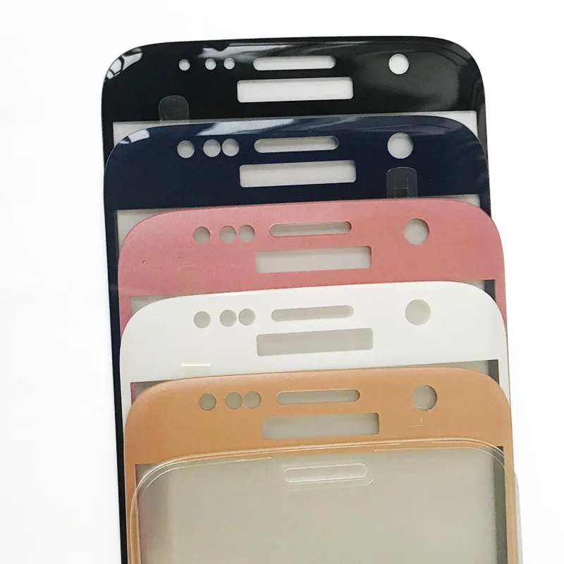 Полноэкранное стекло для samsung Galaxy S7 S7edge S8, защита экрана S6 edge Plus, закаленное стекло, розовое, синее, серебряное, золотое, прозрачное B W