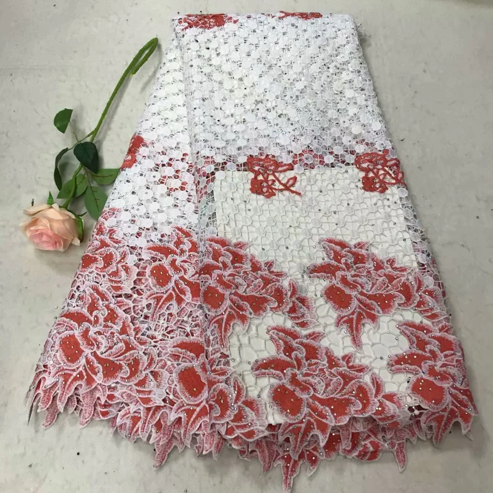 New quality Nigerian Christmas dress fabric French lace with delicate gems | Дом и сад