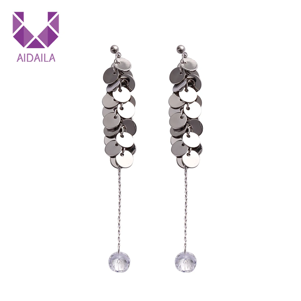 AIDAILA женские длинные цепочки висячие серьги для дам с кубическим цирконием