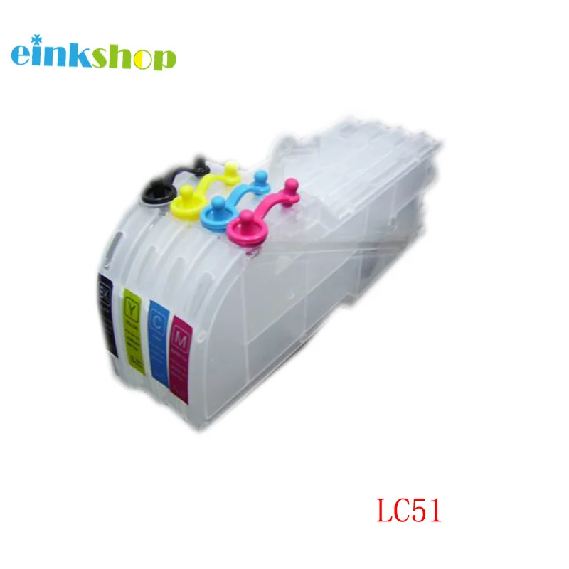 Einkshop LC51 LC37 LC57 LC970 LC1000 длинный пополняемый картридж для чернил brother DCP 130C 135C 330C