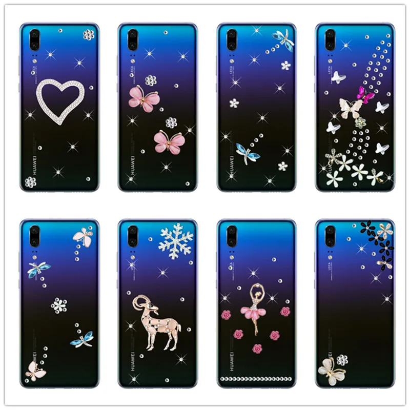Роскошный Блестящий Кристалл Алмаз Стразы чехол для телефона huawei P20 P10 LITE P Smart 2019