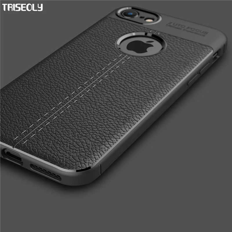 Triseoly For iPhone X Case Ten 8 Plus Top Quality Carbon Fiber Leather Soft 7 6 6S Cover |