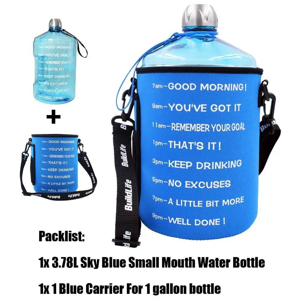 Blue Pack w Bottle Buildlife 128 унций держатель бутылки для воды ткань для дайвинга сумка с плечевым ремнем и ремешком для рук встроенный кошелек с карманом для мобильного телефона - Цвет: Blue Pack w Bottle