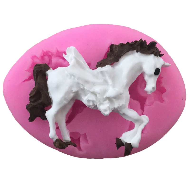 Фото Силиконовая Форма Sugarcraft в виде лошади, 1 шт., форма для помадки, инструменты для украшения тортов, форма для шоколадной мастики №3