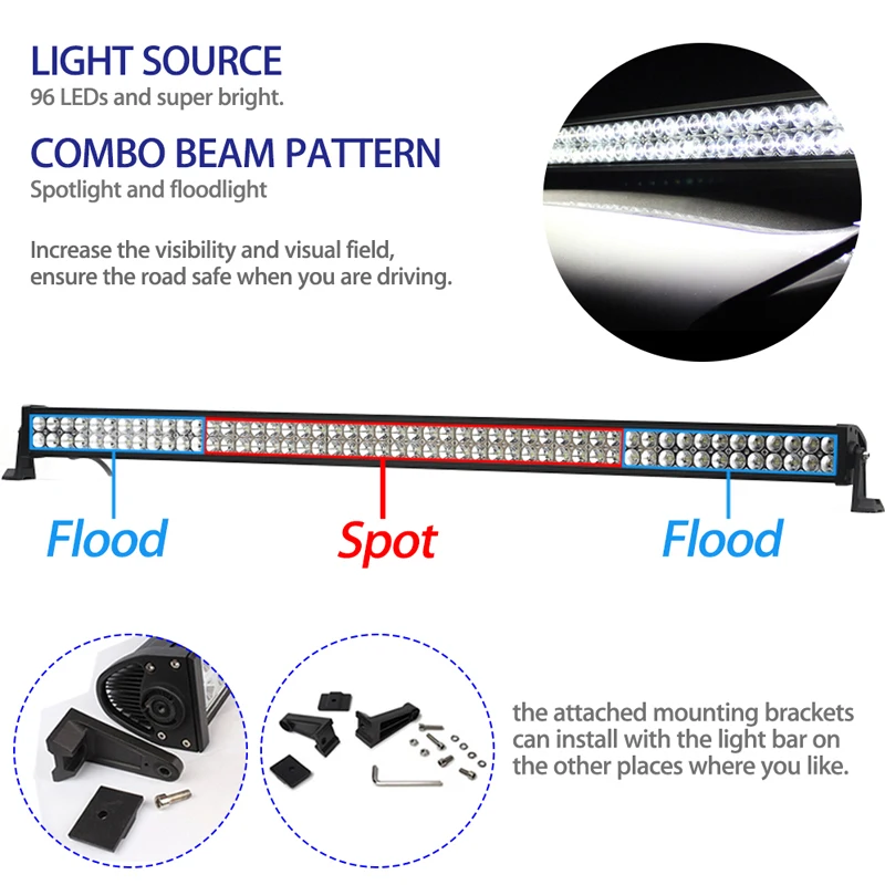 Внедорожник 288 Вт 50 дюймов светодиодсветильник световая балка комбинированный
