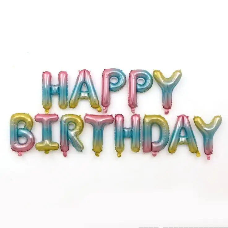 Happy Birthday 1 шт. 22 дюйма диско шар градиентный цвет металлический шар алюминиевая пленка 4D цветной шар сетка красная Радуга морщин шар для вечерние украшения - Цвет: Happy Birthday