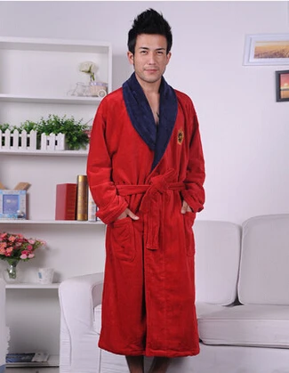 Мужской длинный халат большого размера с воротником шалью из 100% махрового хлопка