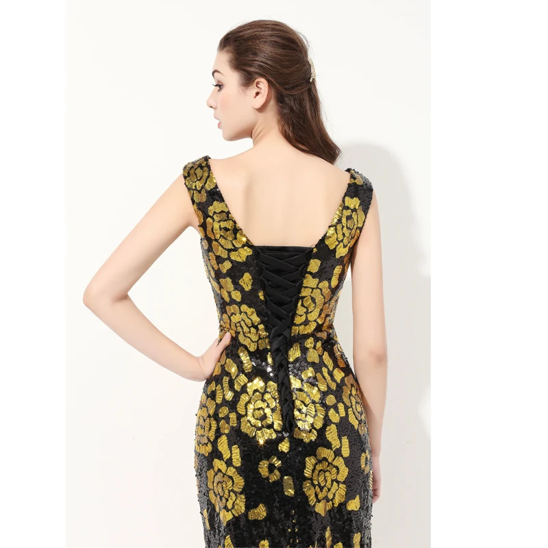 Вечернее платье с пайетками и русалочкой 2019 высокое качество Формальное длинное