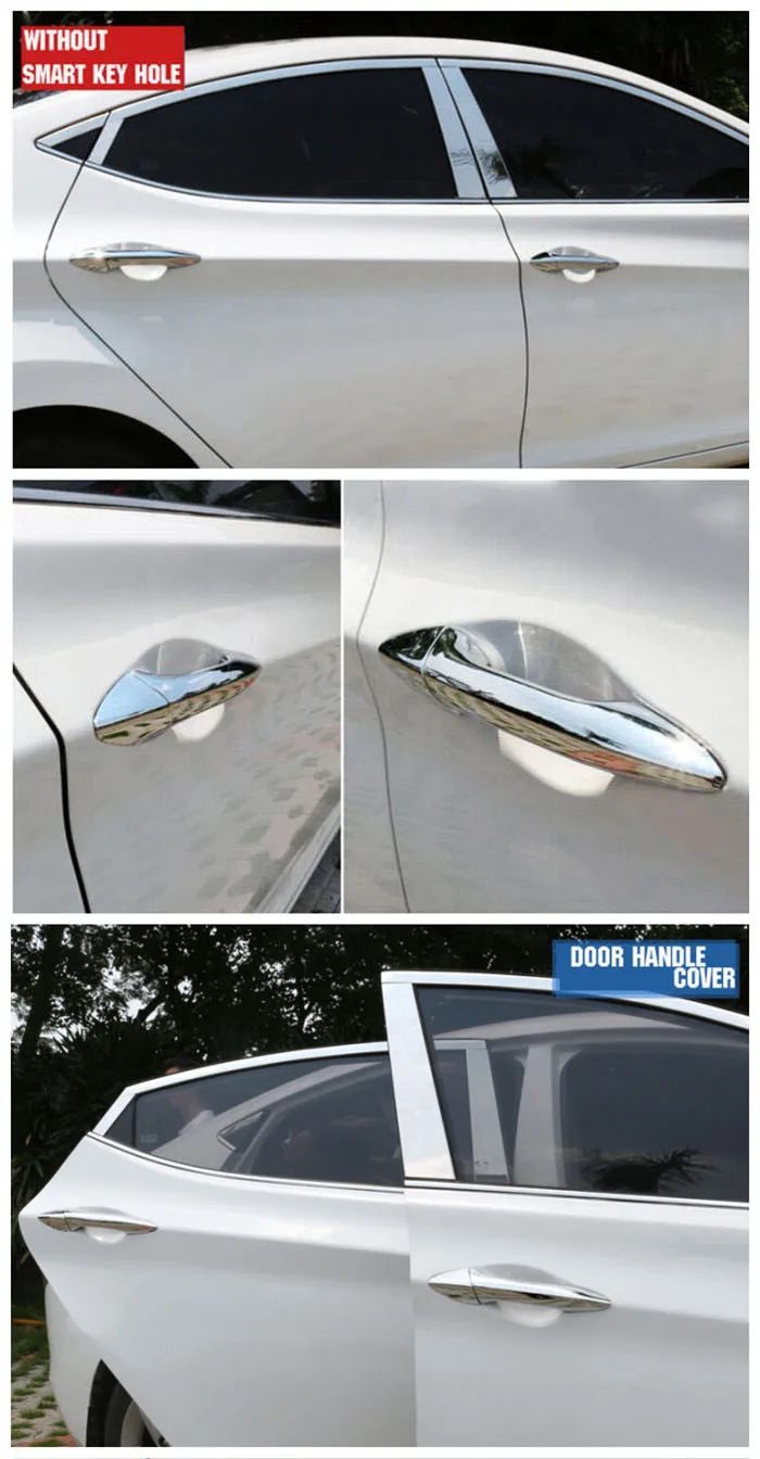 Аксессуары для 2011 2012 2013 подходит для HYUNDAI ELANTRA CHROME Боковая дверь ручки БАР защелку крышки отделка под давлением бутылочных