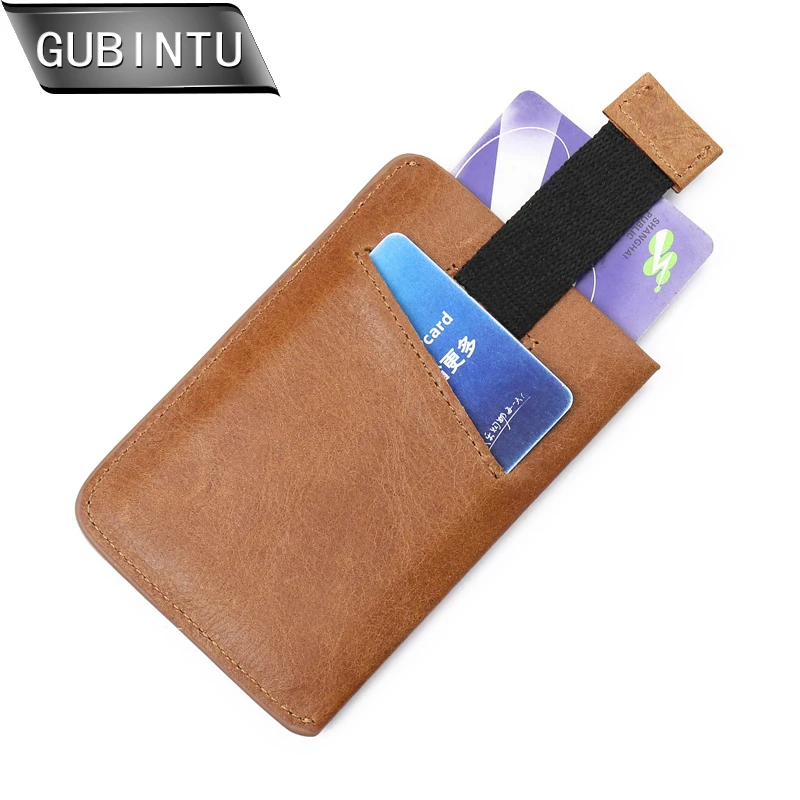 Кошелек клатч из натуральной кожи GUBINTU RFID компактный кошелек для мужчин и женщин